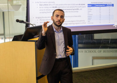 Man giving presentation at an event